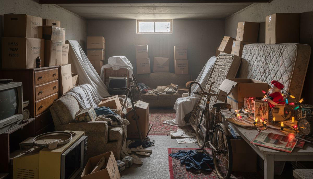 Cluttered basement