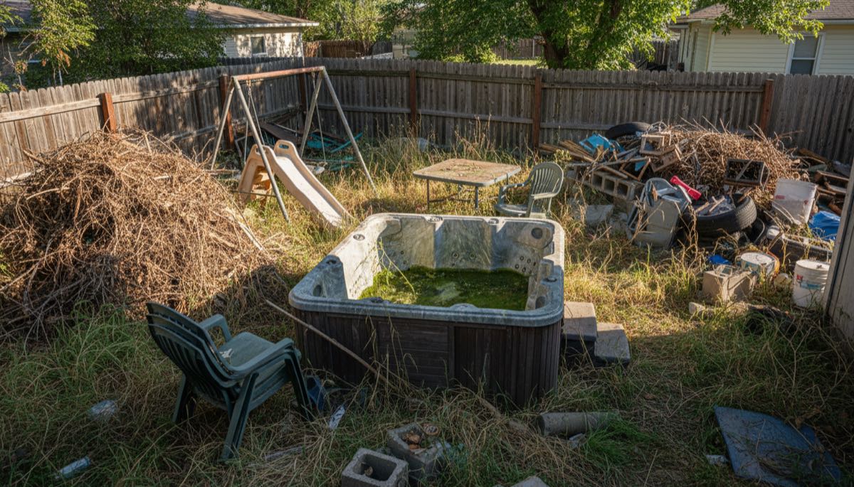 Junk in backyard